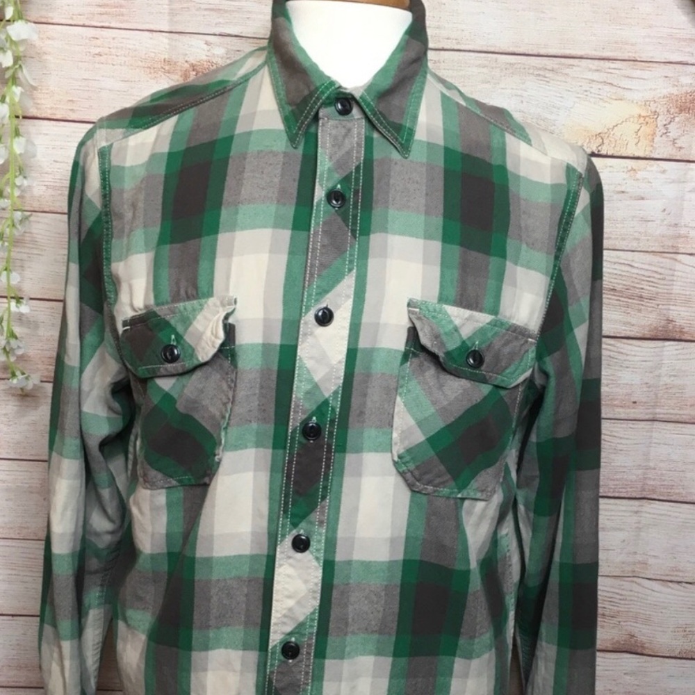 Lucky Brand Duncarees America plaid shirt L